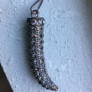 Rhinestone Fang Necklace